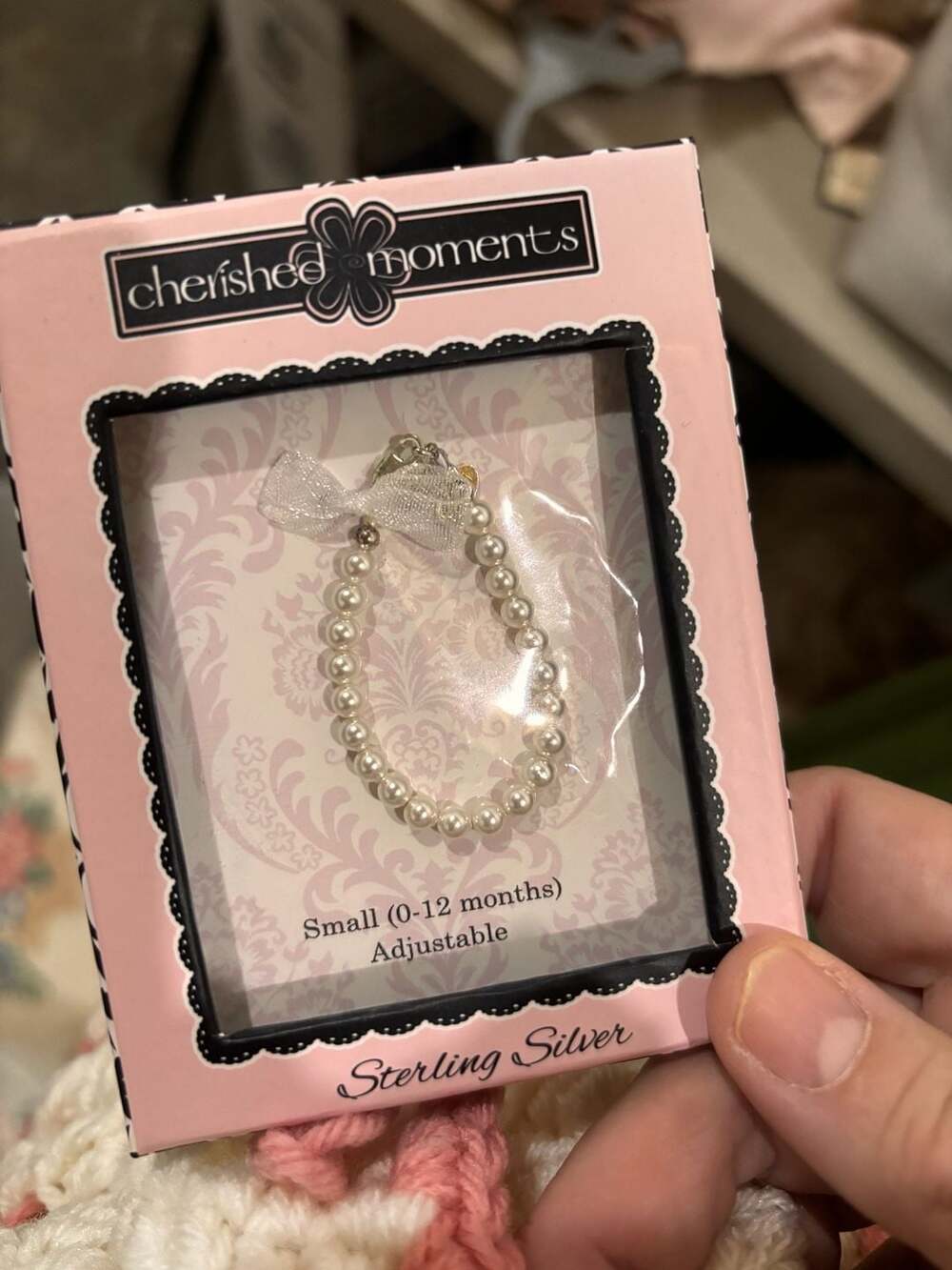 Cherished Moments Serenity Sterling Silver Pearl Infant Bracelet, Small (0-12 mo